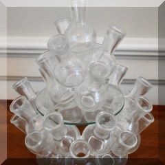 G10. 3 piece glass multiple bud vase. Dansk. 10” - $16 